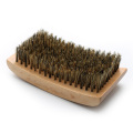 Customized Processing Man's Bristle Hair Brush Rectangle Arc Curved Beard Comb Solid Wood Hard 360 Wave Curve Brush